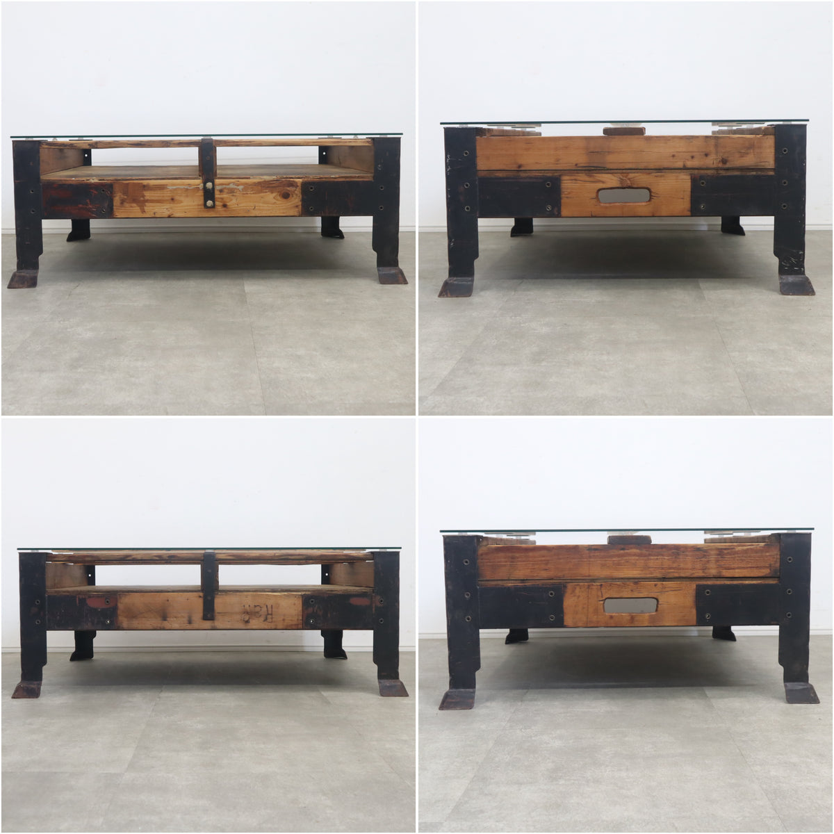 セカイクラスオリジナル ヴィンテージパレットテーブル（ガラス