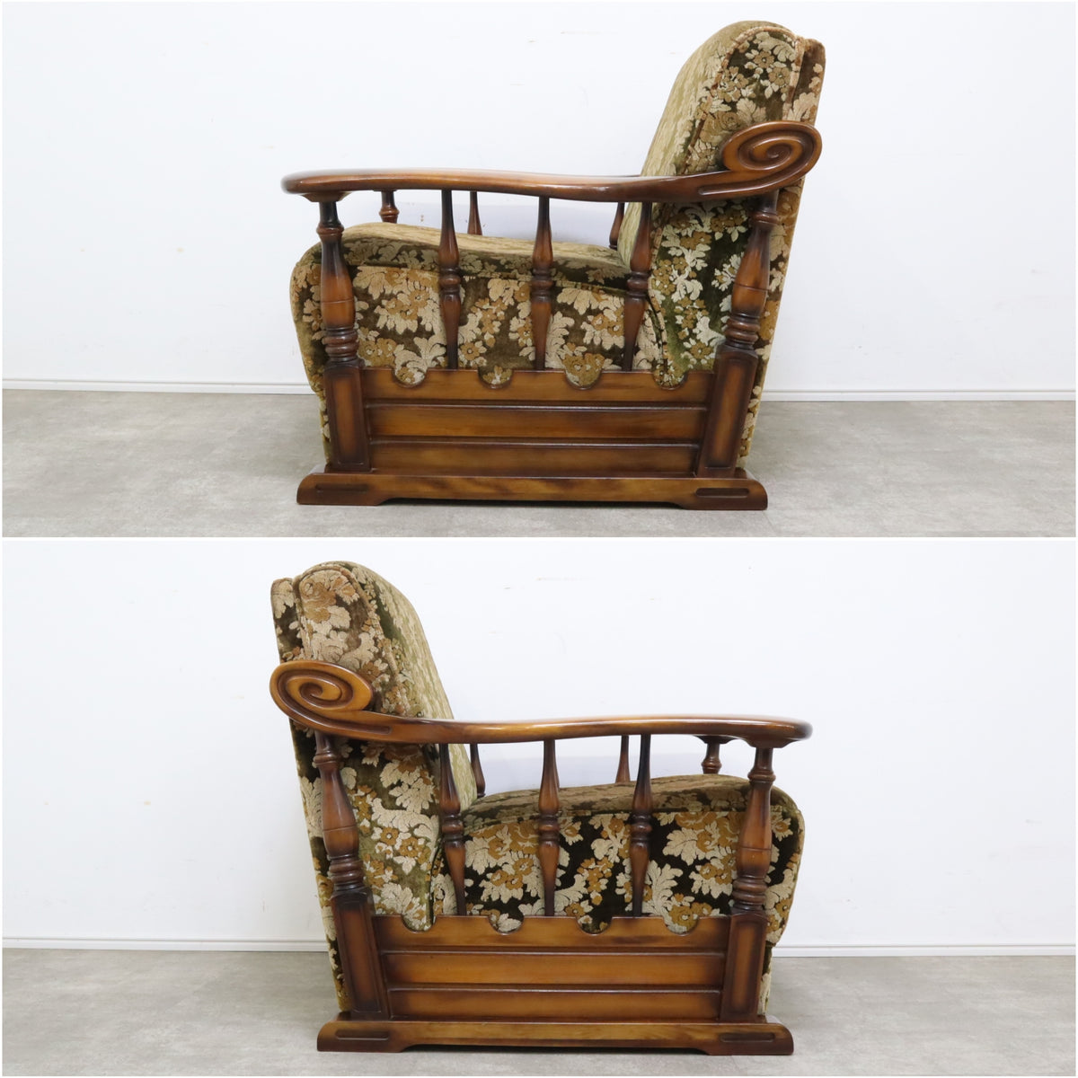 オールドカリモク　1人がけソファ② karimoku(カリモク) / オールドカリモク/シングルソファ/レザー