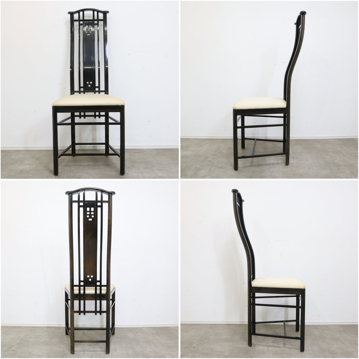 ꧁GIORGETTI ジョルジェッティ꧂ハイバックダイニングチェア3脚 食卓椅子 GIORGETTI ジョルジェッティ꧂ハイバックダイニングチェア3脚