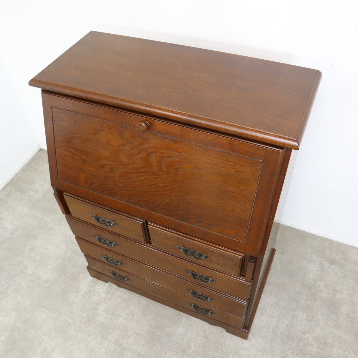 ライティングデスク　越後民芸家具 越後民芸家具楢材ライティングデスク - アンティーク山本商店