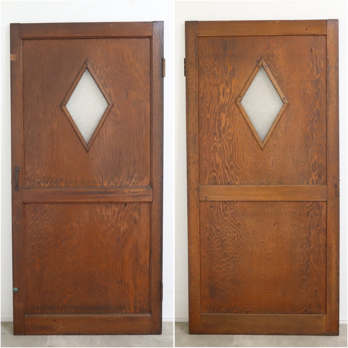 店舗受取限定】アンティークの木製ドア ダイヤガラス小窓