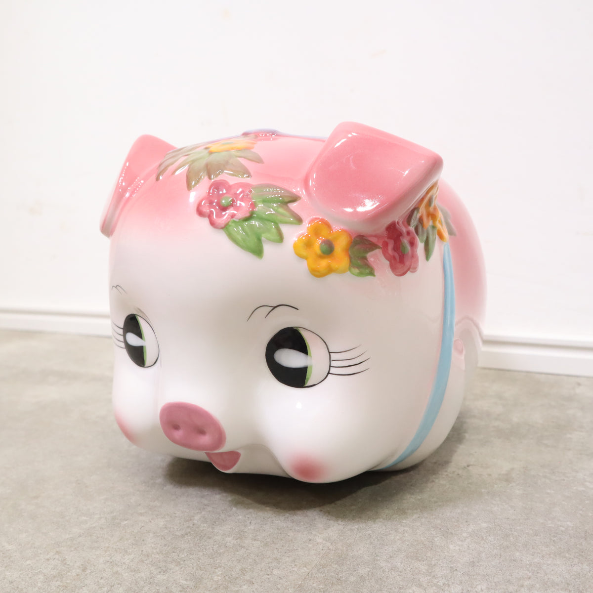 大きい豚の貯金箱 Piggy bank 木彫り インテリア キモ可愛い