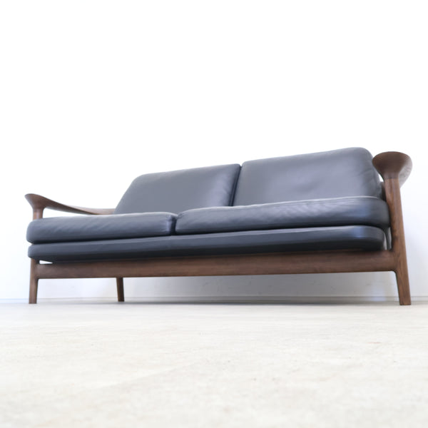 朝日木材加工 BRIDGE SOFA 2シーター 2人掛け(黒本革)