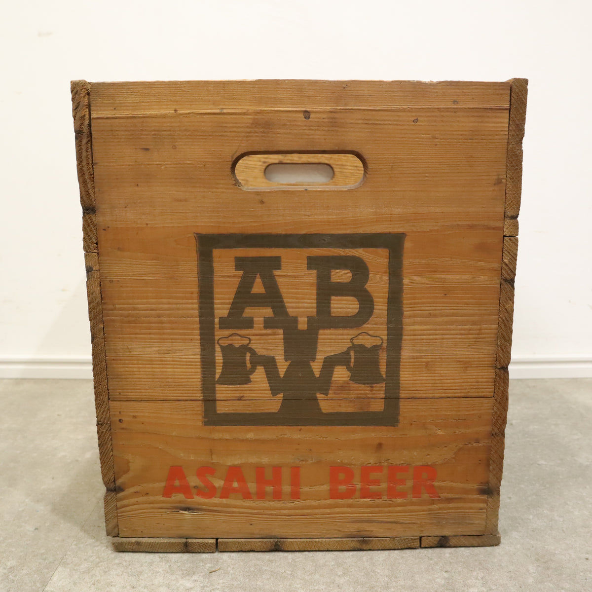 アサヒビール 木箱 ケース ボックス 収納 木製 2点 レトロ ヴィンテージ アサヒビール 木箱 ケース ボックス 収納 木製 2点 レトロ