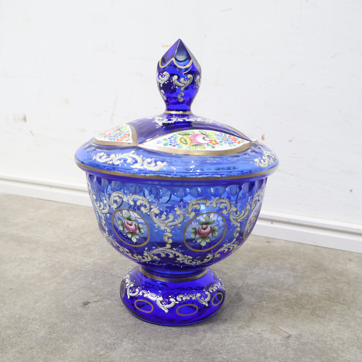 古い ガラス キャンディポット ボンボニエール 古道具 アンティーク 古い ガラス キャンディポット ボンボニエール 古道具 アンティーク