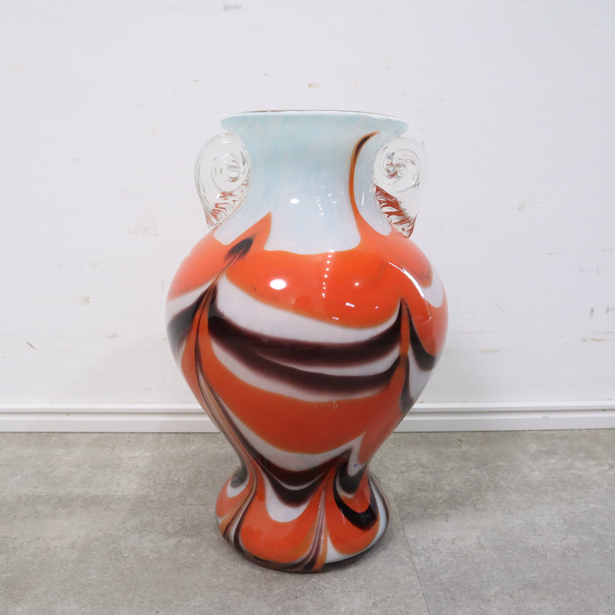 フラワーベース花瓶花瓶レトロ柄マーブルカラーアンティーク オレンジ マーブル模様のフラワーベース・花瓶 – バナル