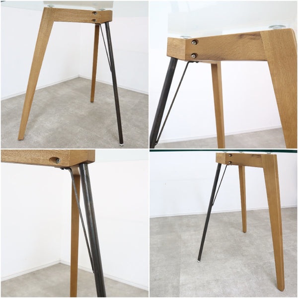 【店舗受取限定】a.depeche/アデペシュ G-knot glass table 1500 ジーノットグラステーブル