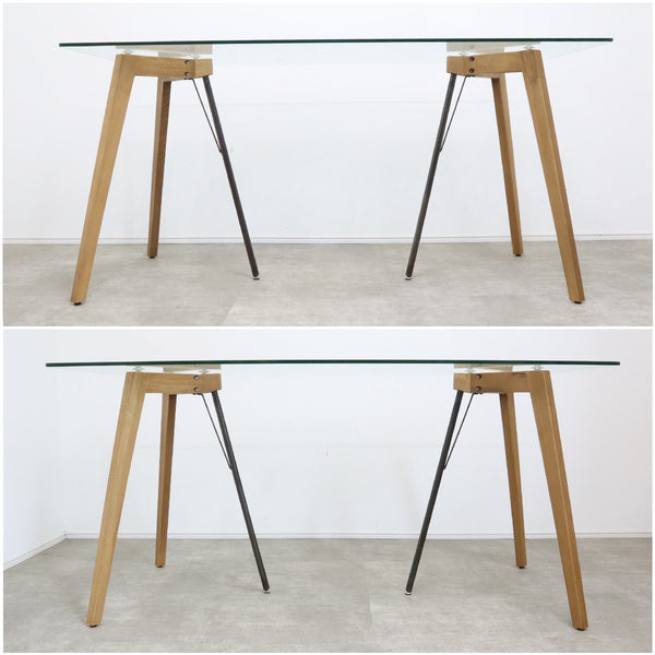 【店舗受取限定】a.depeche/アデペシュ G-knot glass table 1500 ジーノットグラステーブル