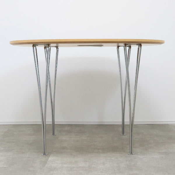 Fritz Hansen フリッツハンセン ダイニングテーブル Bテーブル スーパー円 杢目 アルネ・ヤコブセン【08C2208013】