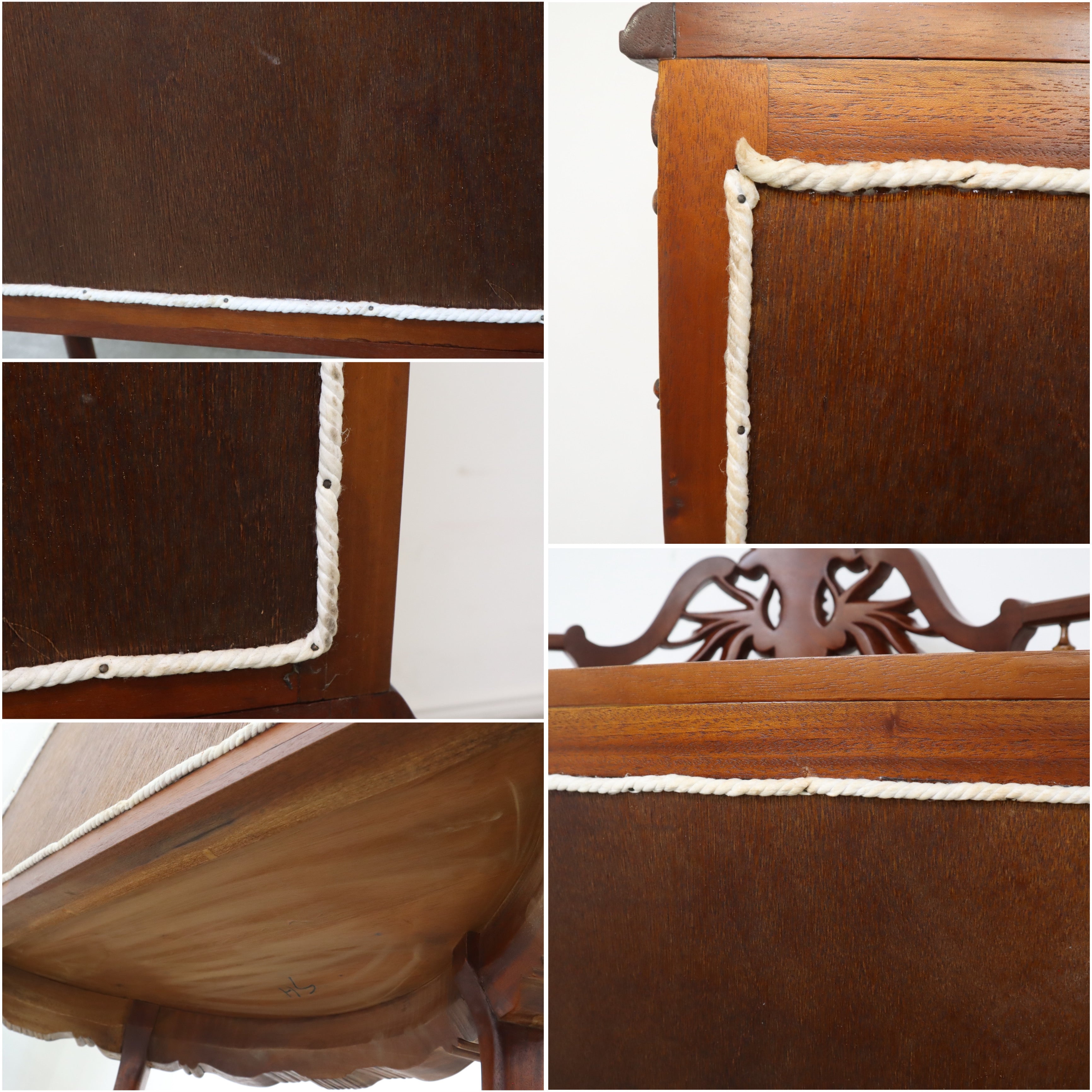 店舗受取限定】アンティーク調ガラスキャビネット・ハーフムーン