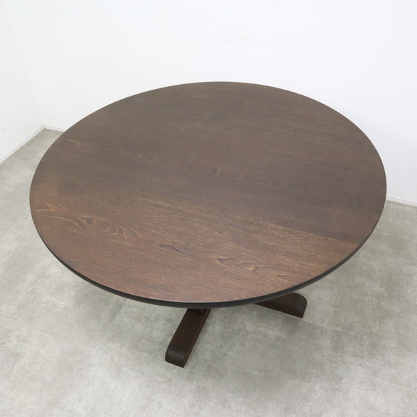 ラウンドテーブル ナラ無垢材 ダイニングテーブル 特注品 直径120cm