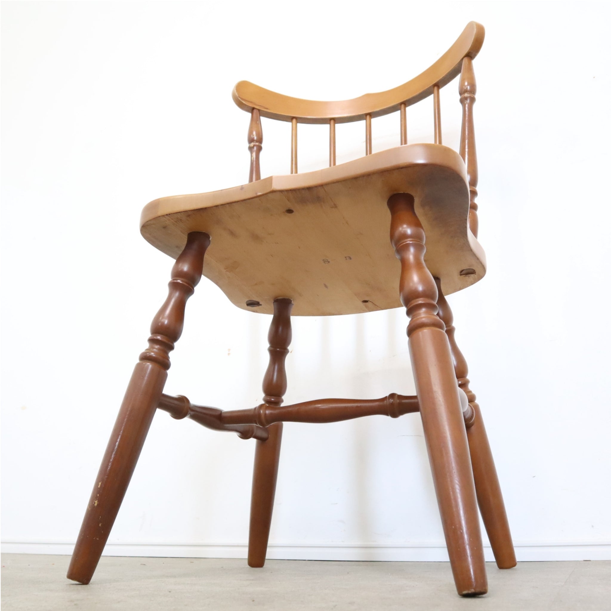 IKEDA 池田木工ダイニングチェア本革シボレザー張昭和レトロ天然木無垢