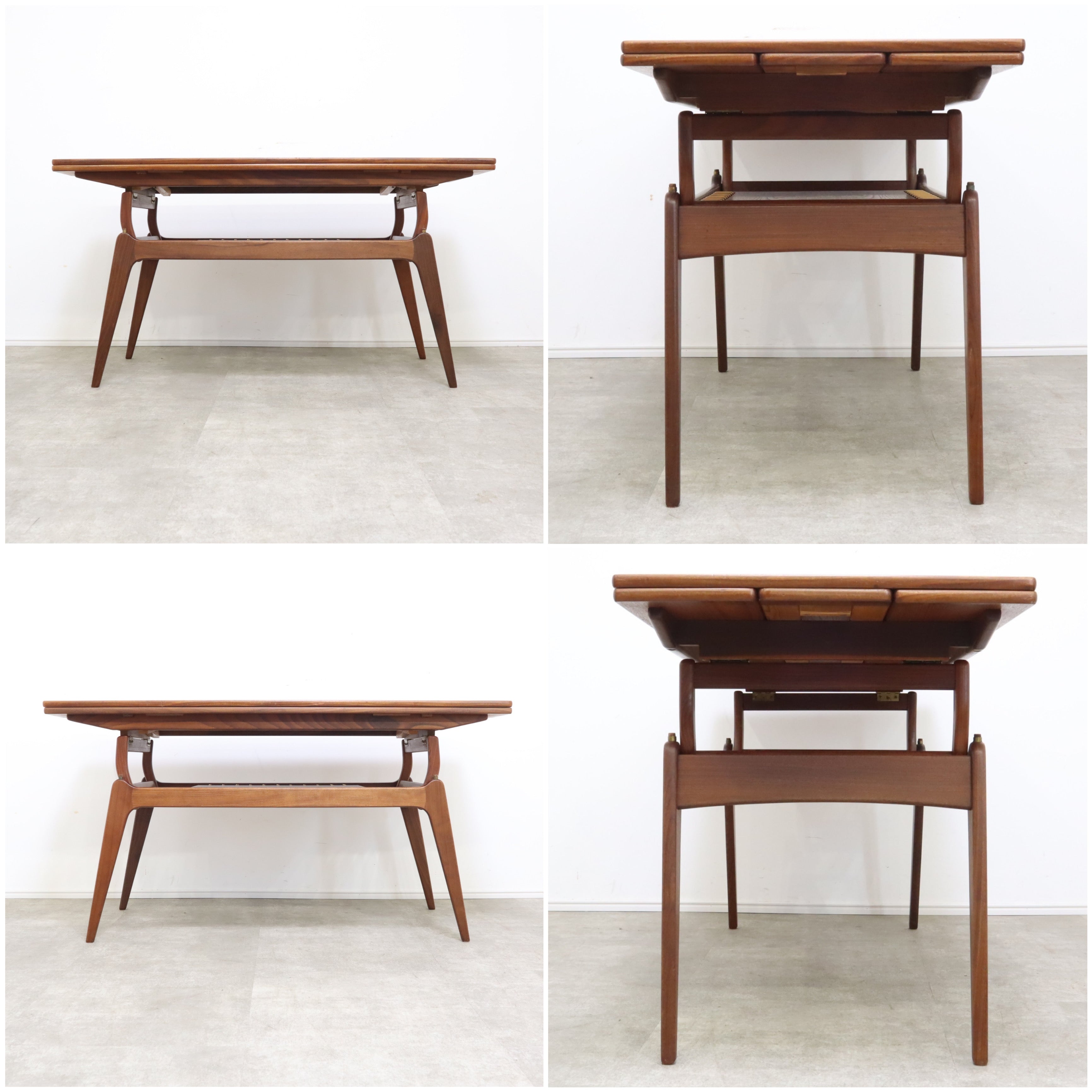 北欧ヴィンテージ 1950代 希少エレベーターテーブル 高さ調整可能 天板