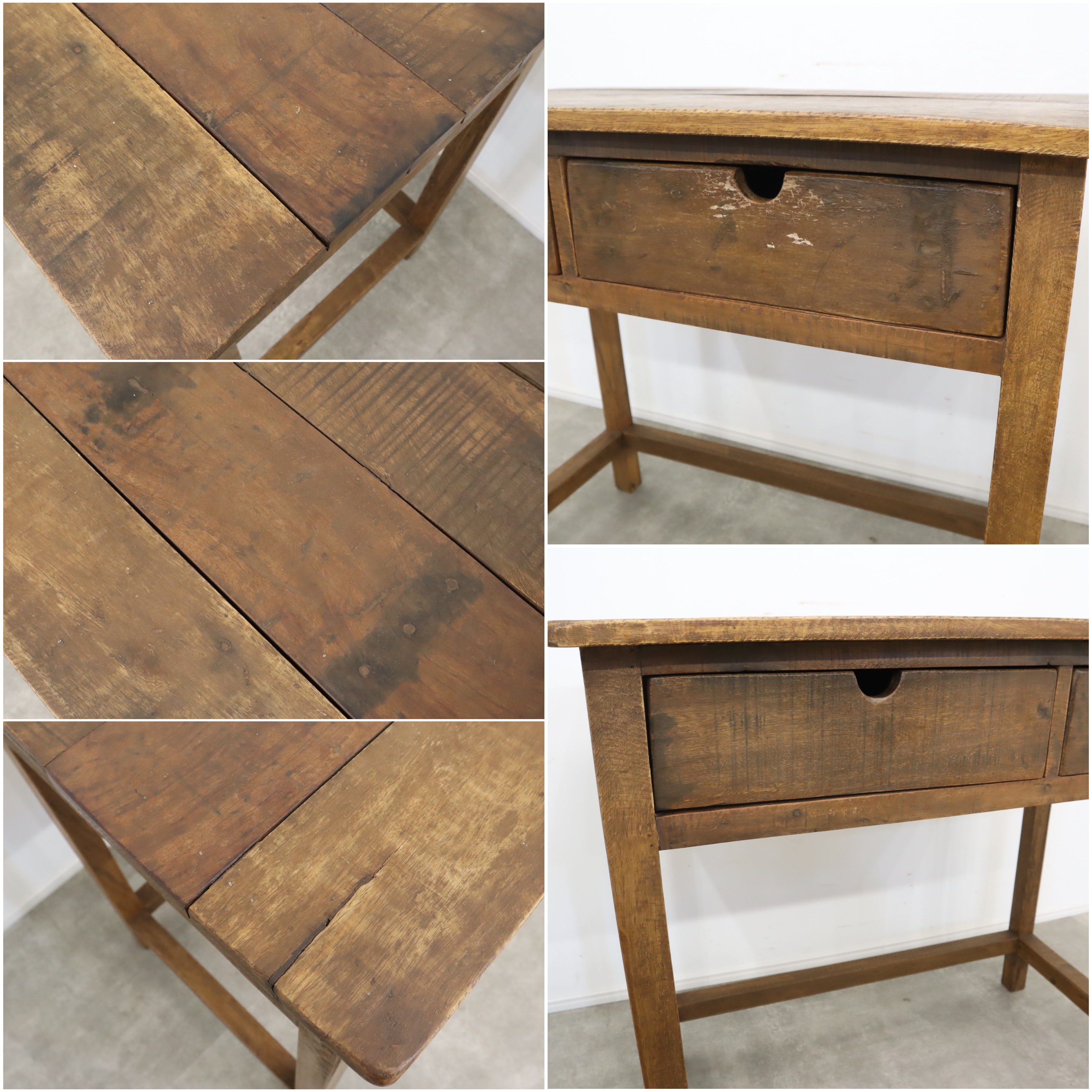 古い木製机 引出し2杯 – バナルオンラインショップ（BANUL）の通販なら