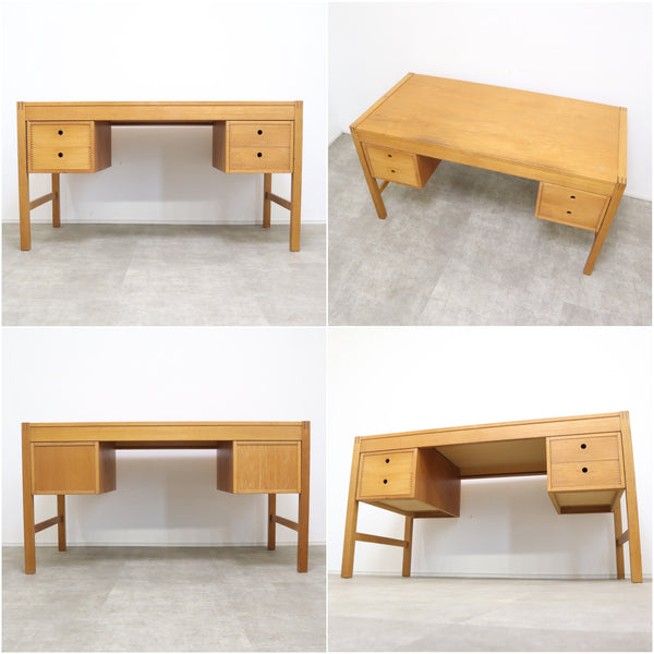 デンマーク 両袖デスク DANISH Vitze furniture ヴィンテージ 木製机 北欧家具 オーク材