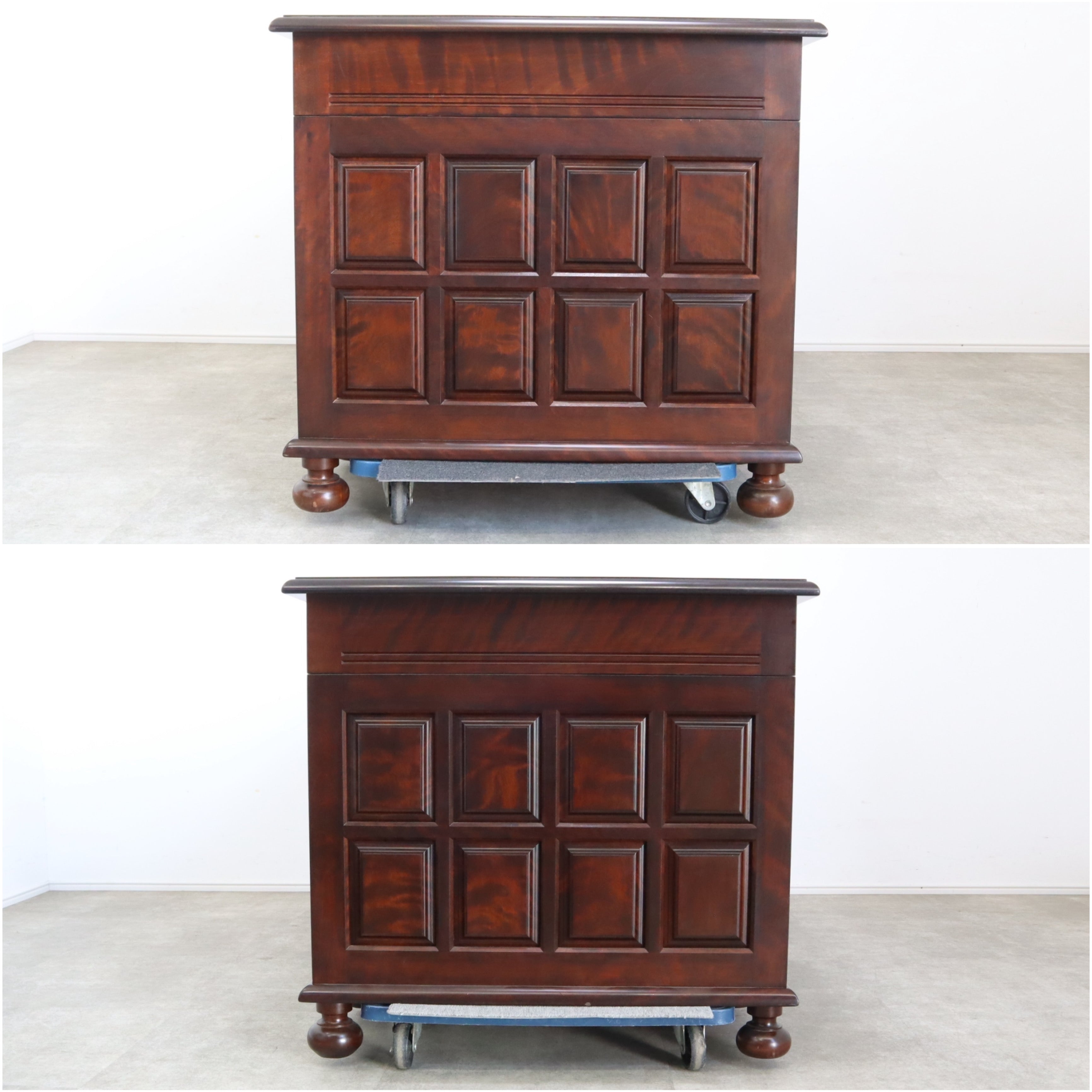 神居民芸 カバ材 上置棚付き 書斎机 引き出し_松本民芸 北海道民芸 九州民芸 希少 松本民芸家具 H型 両袖机 デスク 書斎机 定価約100万 – バナル