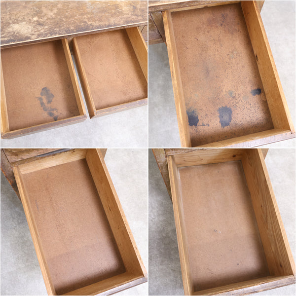 木製の古い片袖机