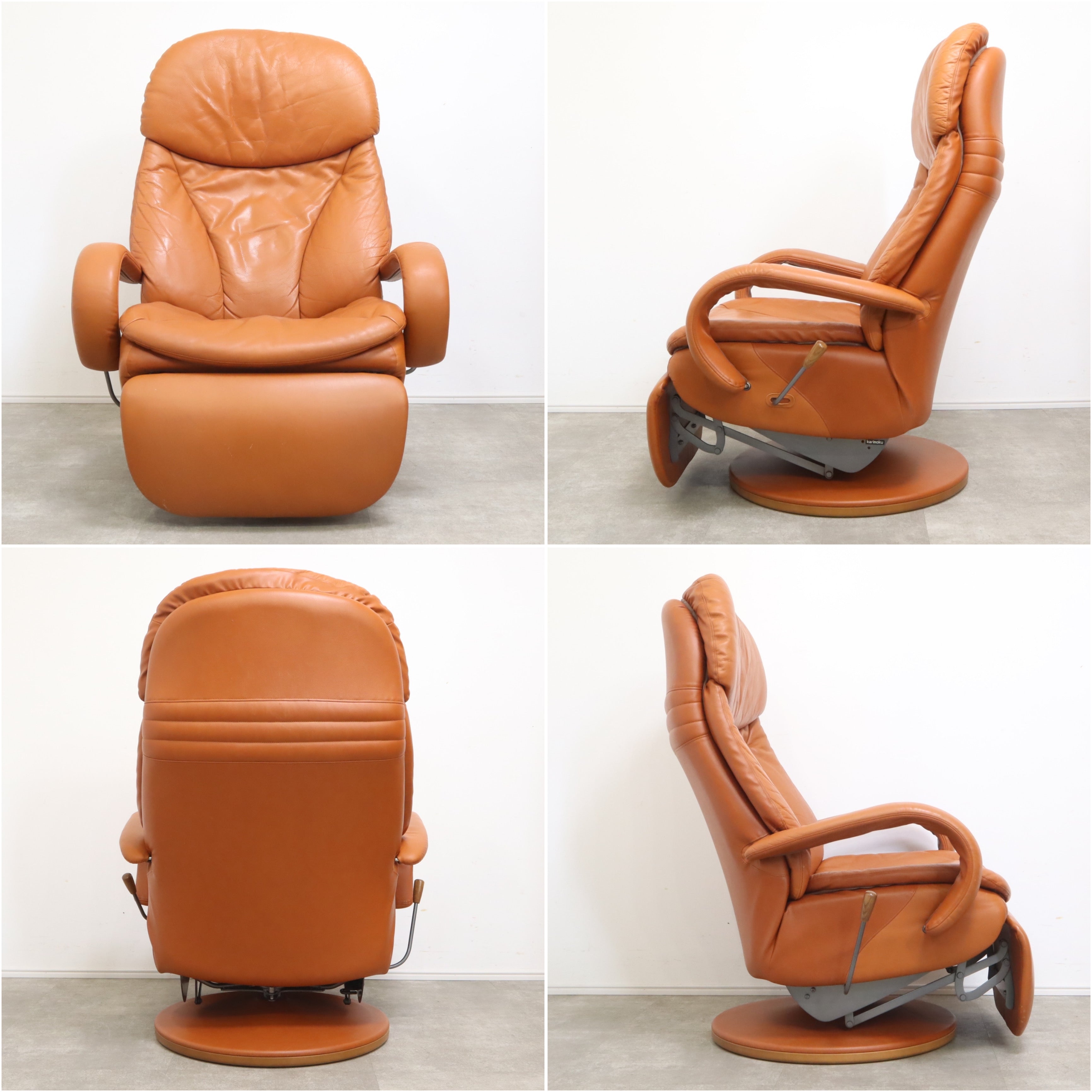 (至福の時) カリモク☆ampio☆本革リクライナーPチェア（35.8万) カリモク家具 ampio/アンピオ リクライナー・リクライニングチェア