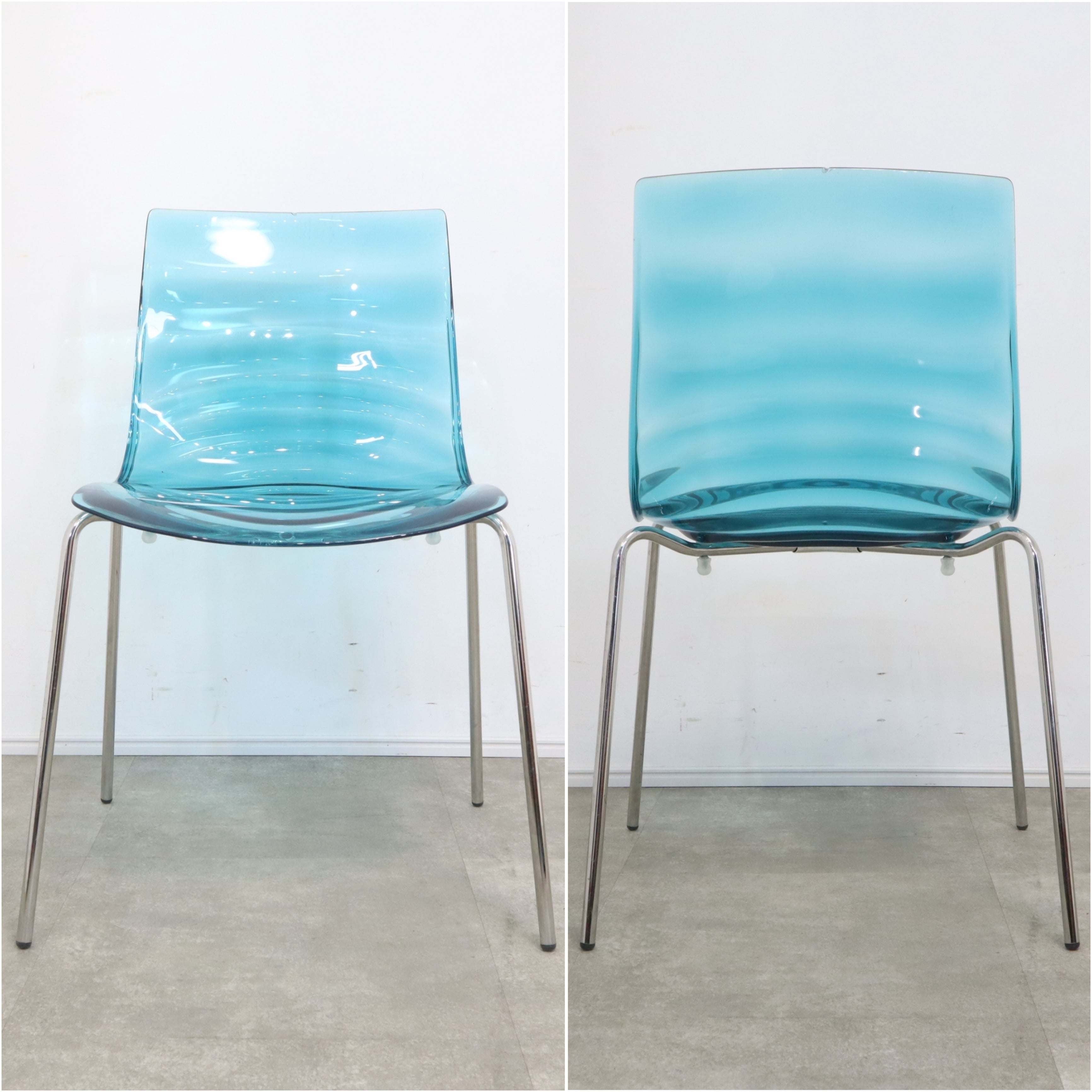 【廃盤レア】イタリア製　カリガリス L'EAU アクリルチェア 赤 廃盤レア】イタリア製 カリガリス L'EAU アクリルチェア 赤 廃盤