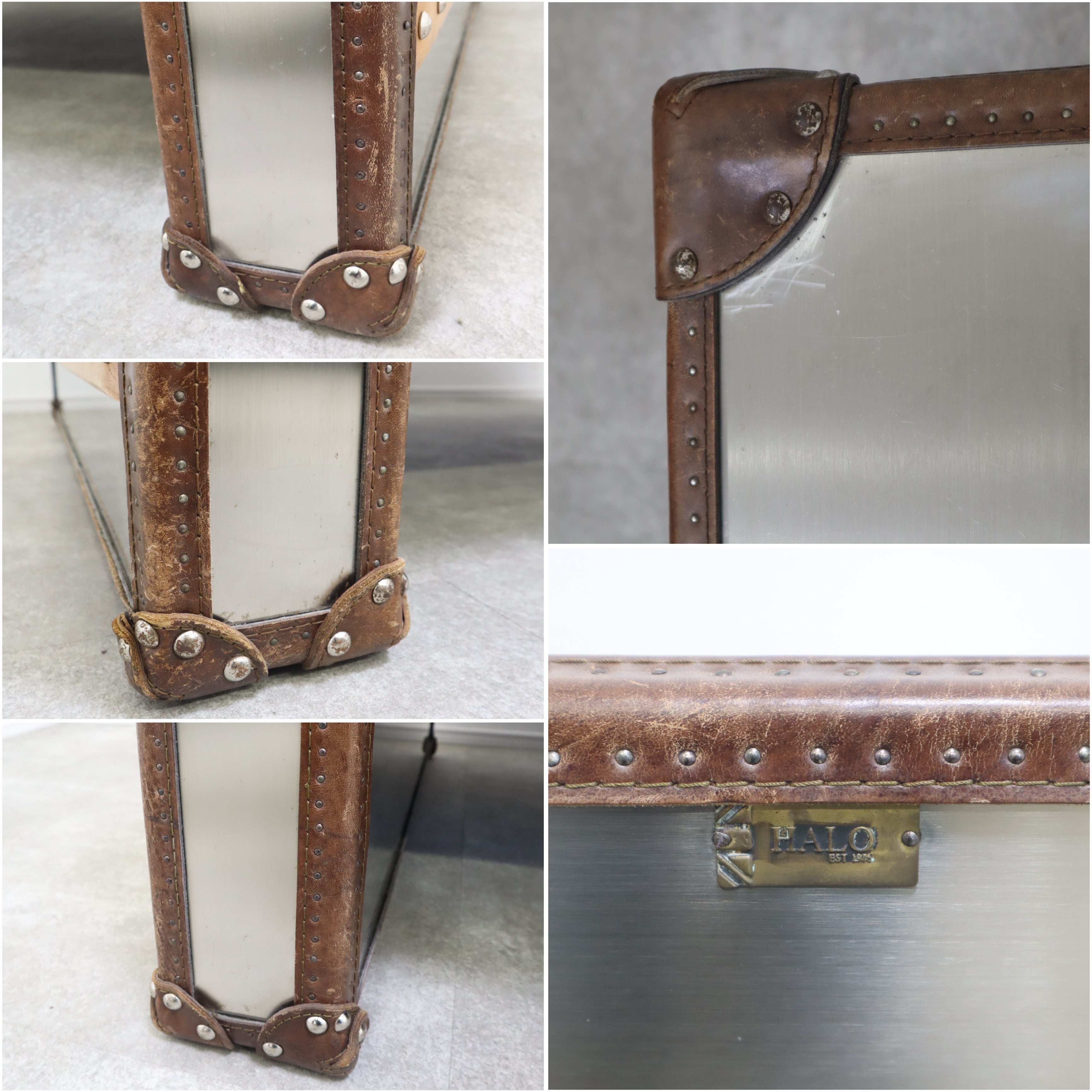 ハロ HALO スラブ SLAB ローテーブル 牛革 クロコ型押　ややとと HALO ハロ コーヒーテーブル SLAB COFFEE TABLE ローテーブル