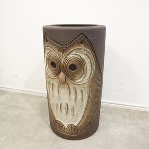 フクロウの傘立て（陶器）