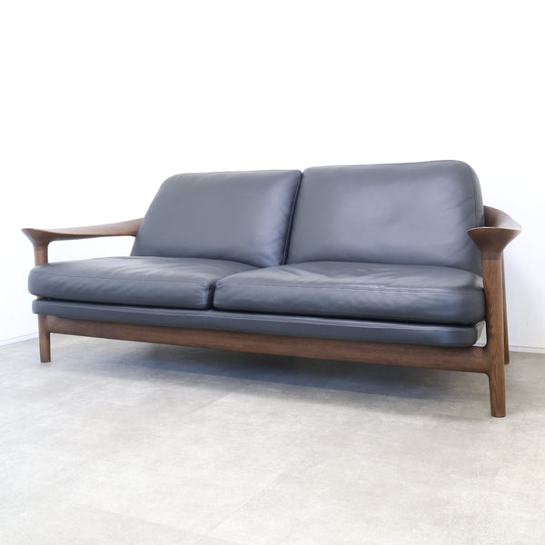 朝日木材加工 BRIDGE SOFA 2シーター 2人掛け（黒本革）