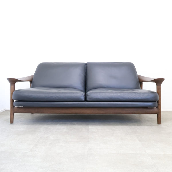 朝日木材加工 BRIDGE SOFA 2シーター 2人掛け（黒本革）