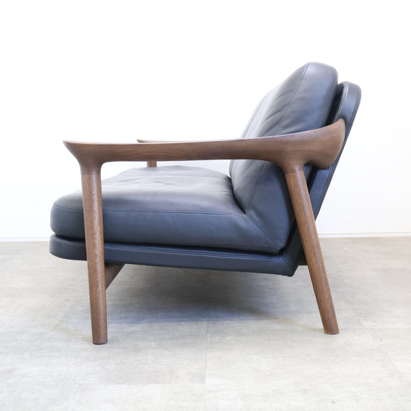 朝日木材加工 BRIDGE SOFA 2シーター 2人掛け（黒本革）