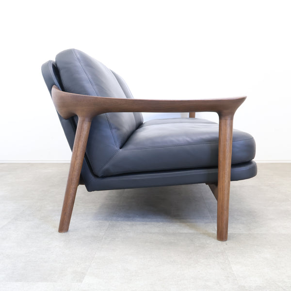 朝日木材加工 BRIDGE SOFA 2シーター 2人掛け（黒本革）