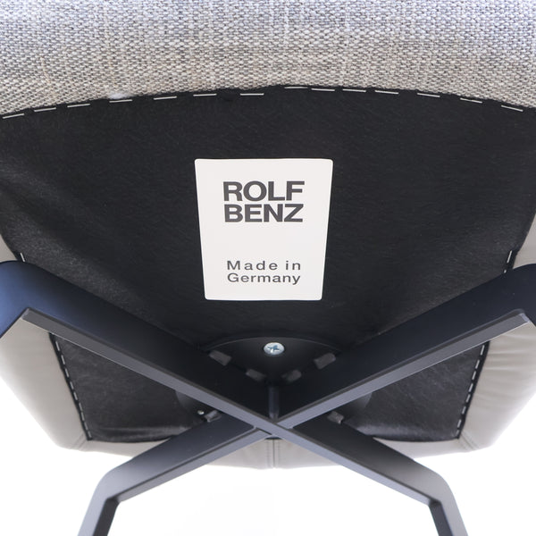 【展示品】ROLF BENZ 641 ダイニングチェア ロルフベンツ 本革張り アームチェア モダン グレー ドイツ No.1