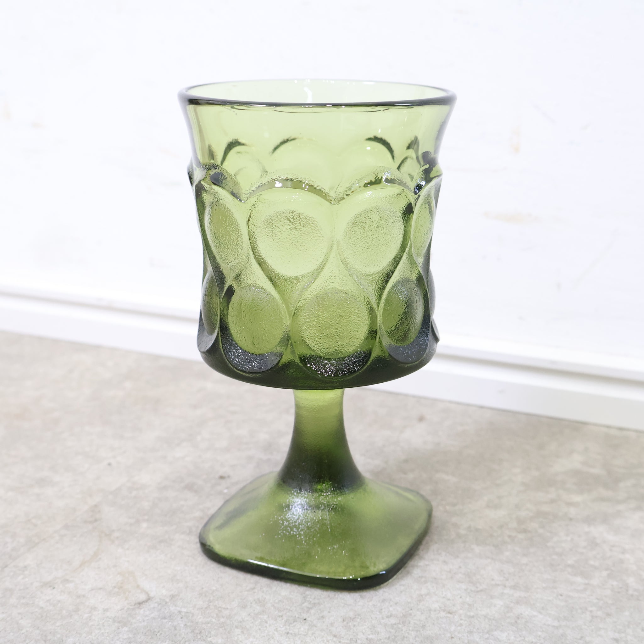 ノリタケ製 グリーンのゴブレットグラス