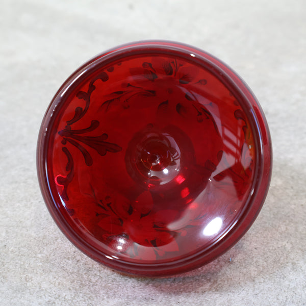 ベネチアングラスの豪華な蓋付きシュガーポット・コンポート