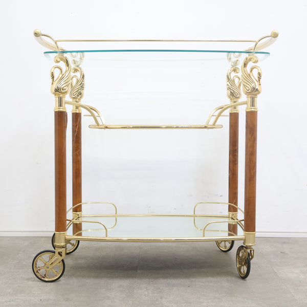 スワンモチーフのワゴン