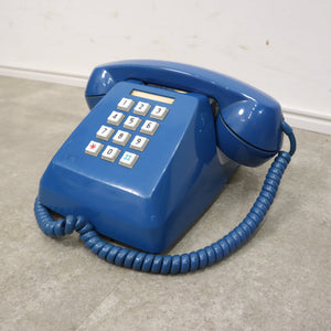 ブルーのレトロプッシュホン・電話