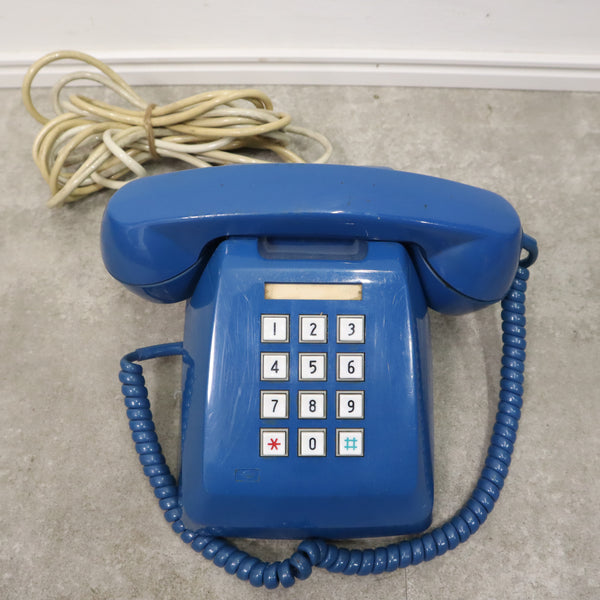 ブルーのレトロプッシュホン・電話