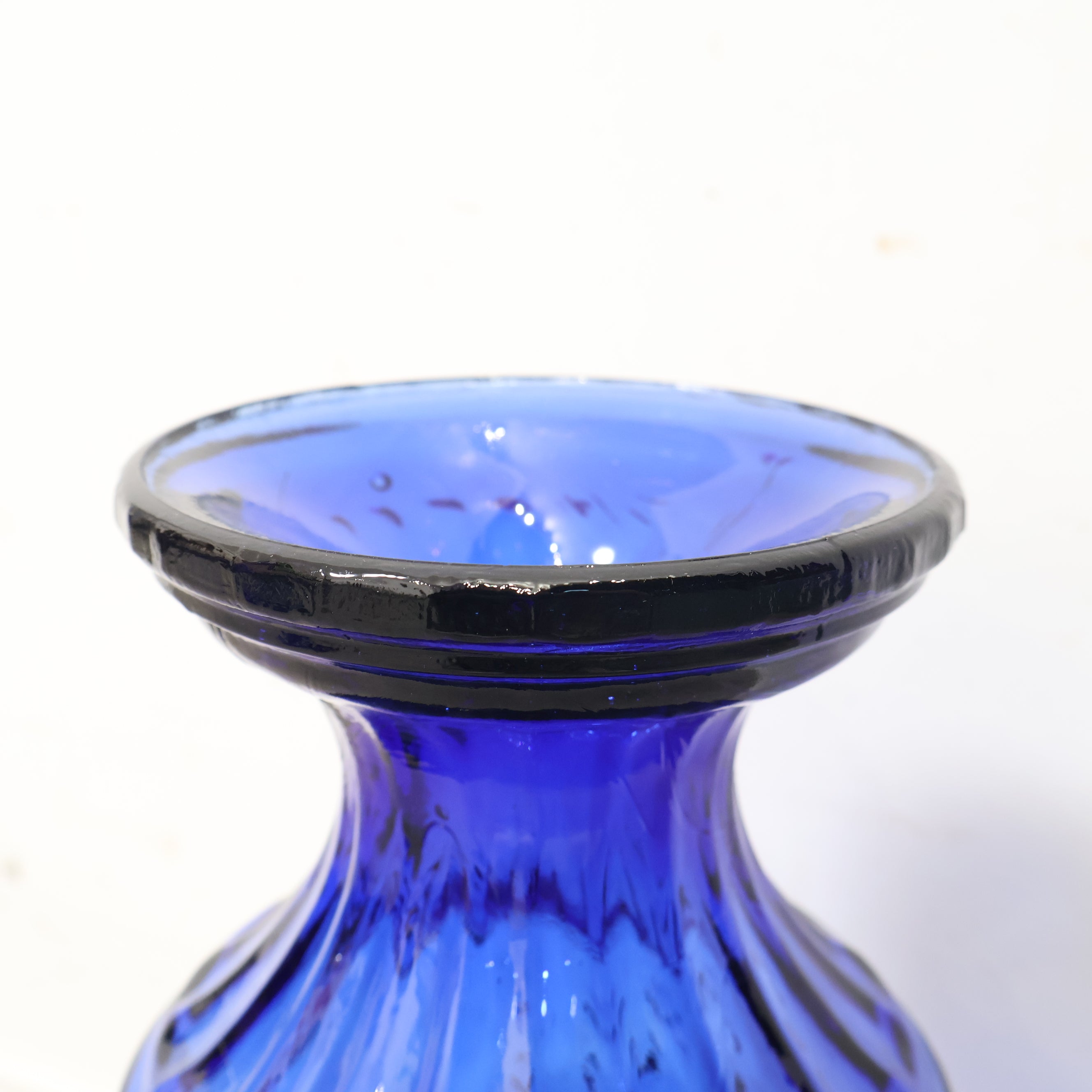 コバルトブルー ガラス製 花瓶 ボウルセット 鮮やかなコバルトブルーのガラス製フラワーベース・花瓶 – バナル