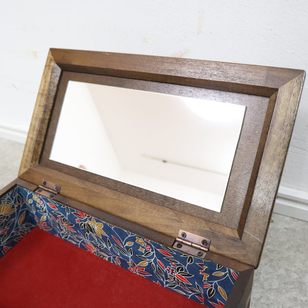 寄木細工のジュエリーボックス 鏡付き