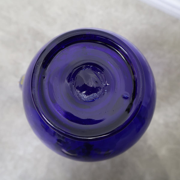 ペイント装飾のガラスピッチャー（花瓶）