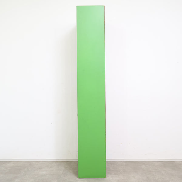 レトログリーンのスリムなハイシェルフ