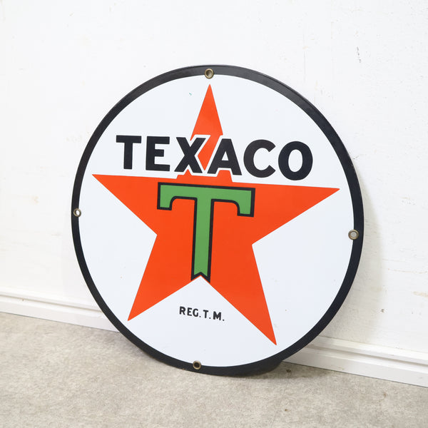 TEXACO サイン 丸型 テキサコ 看板プリント