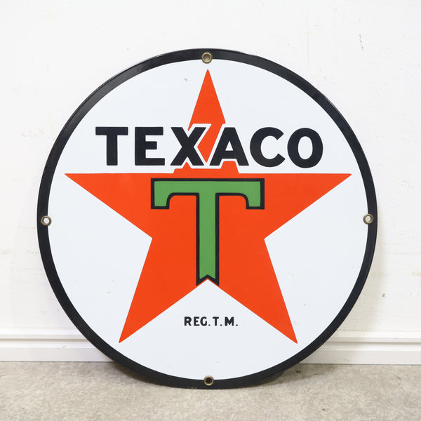 TEXACO サイン 丸型 テキサコ 看板プリント
