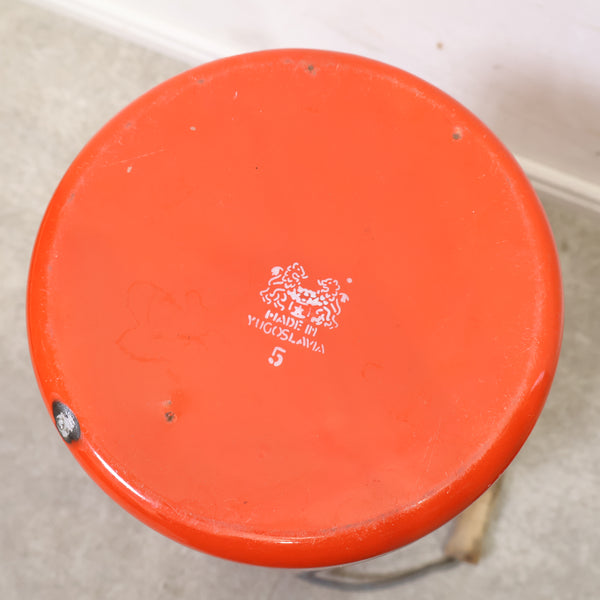 アンティークのホーローミルク缶