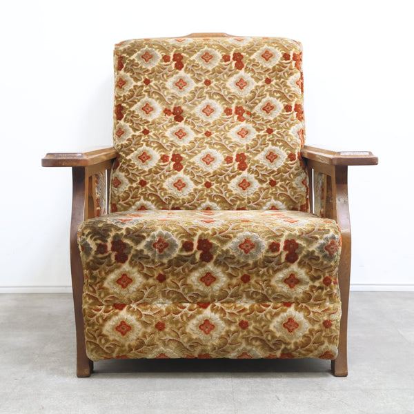 レトロな金華山織の1人掛けソファ No.1