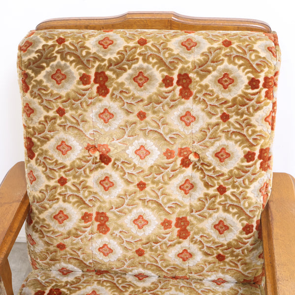 レトロな金華山織の1人掛けソファ No.1