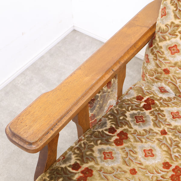 レトロな金華山織の1人掛けソファ No.1