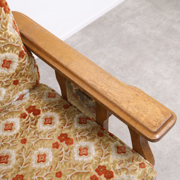 レトロな金華山織の1人掛けソファ No.1