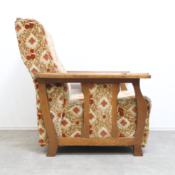 レトロな金華山織の1人掛けソファ No.1