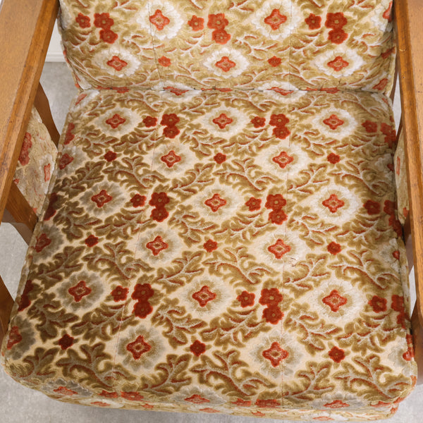 レトロな金華山織の1人掛けソファ No.2