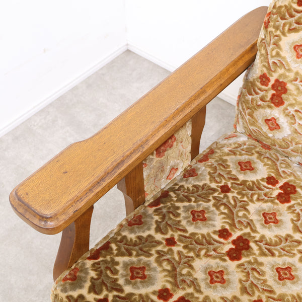 レトロな金華山織の1人掛けソファ No.2