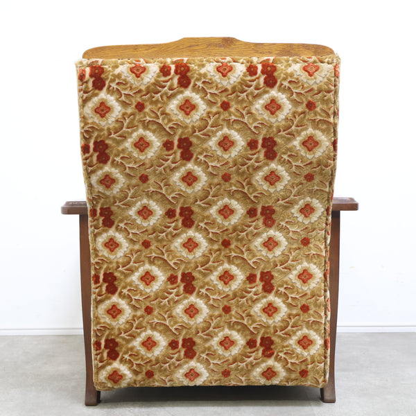 レトロな金華山織の1人掛けソファ No.2